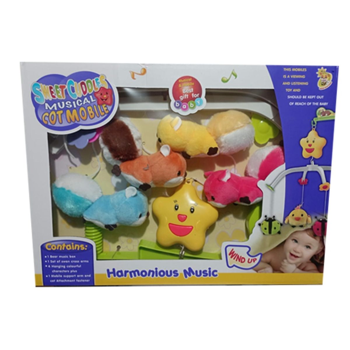 GENERICO - Móvil Musical Para Cuna Bebes - Felpa - ARDILLA