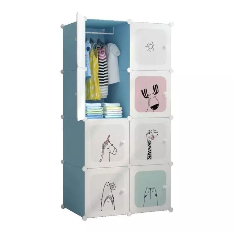 GENERICO - Armario Organizador Modulable de Ropa y Juguetes para Bebes - Azul