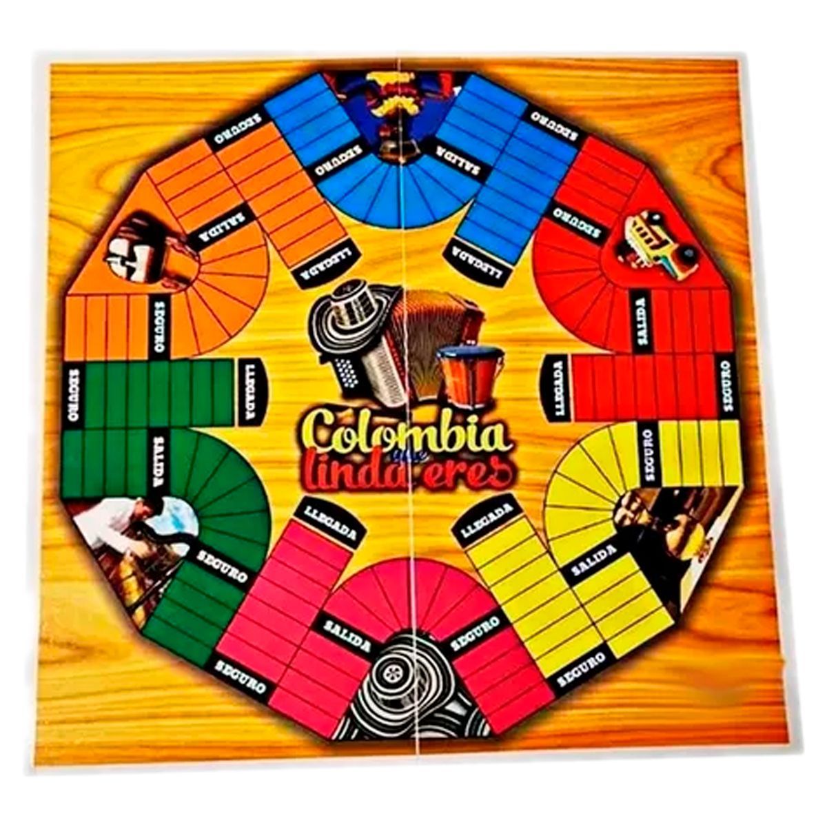 GENERICO - Juego Parqués Doblar Plegable Imantado 48cm Doble Cara 6 Y 8