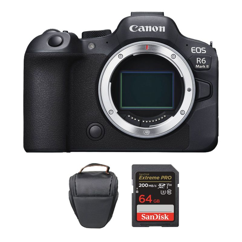 CANON - Canon EOS R6 Mark II Mirrorless Sólo Cuerpo  Memoria 64Gb de 200Mbs  Bolso