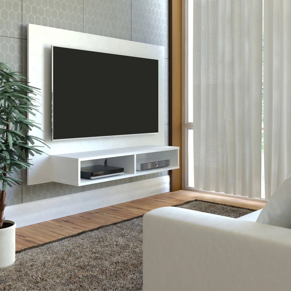 BERTOLINI - Panel de tv hasta 42” 120cm incluye soporte de TV
