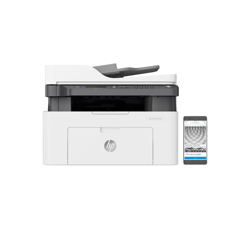 HP - Impresora Hp Laser Multifuncional 137fnw 4zb84a 110-127v B/n