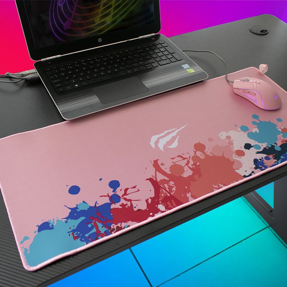 ZER - PAD MOUSE GAMER ROSADO WAIFU 70x30 CM GOMA