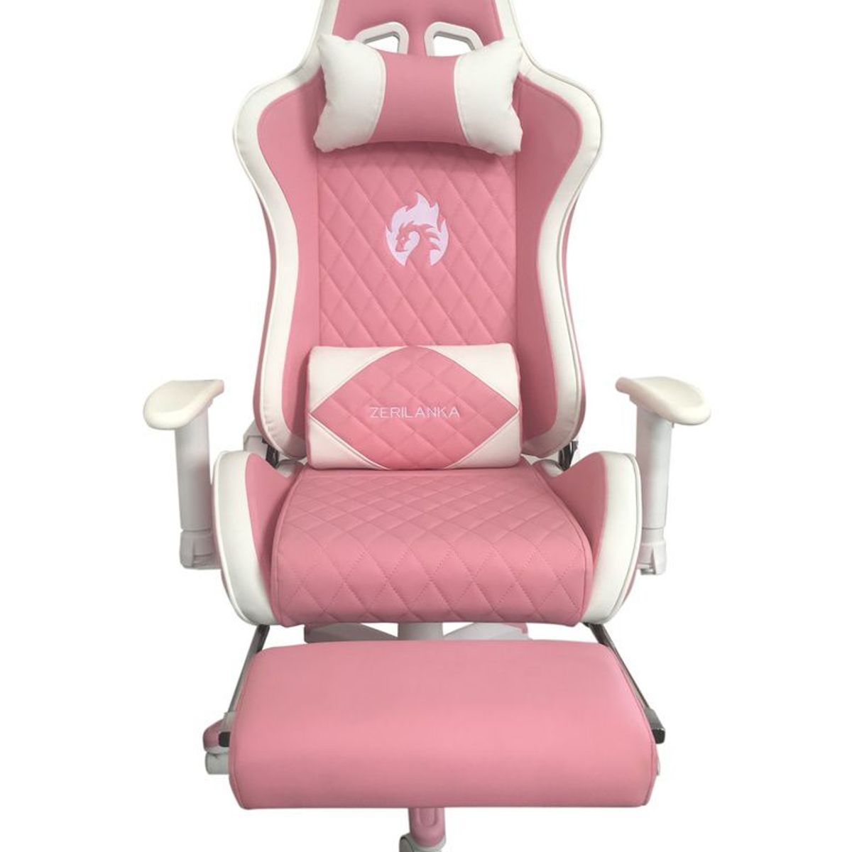 ZER - SILLA GAMER PROFESIONAL WAIFU 2 COJINES 180° ROSADA BLANCA.