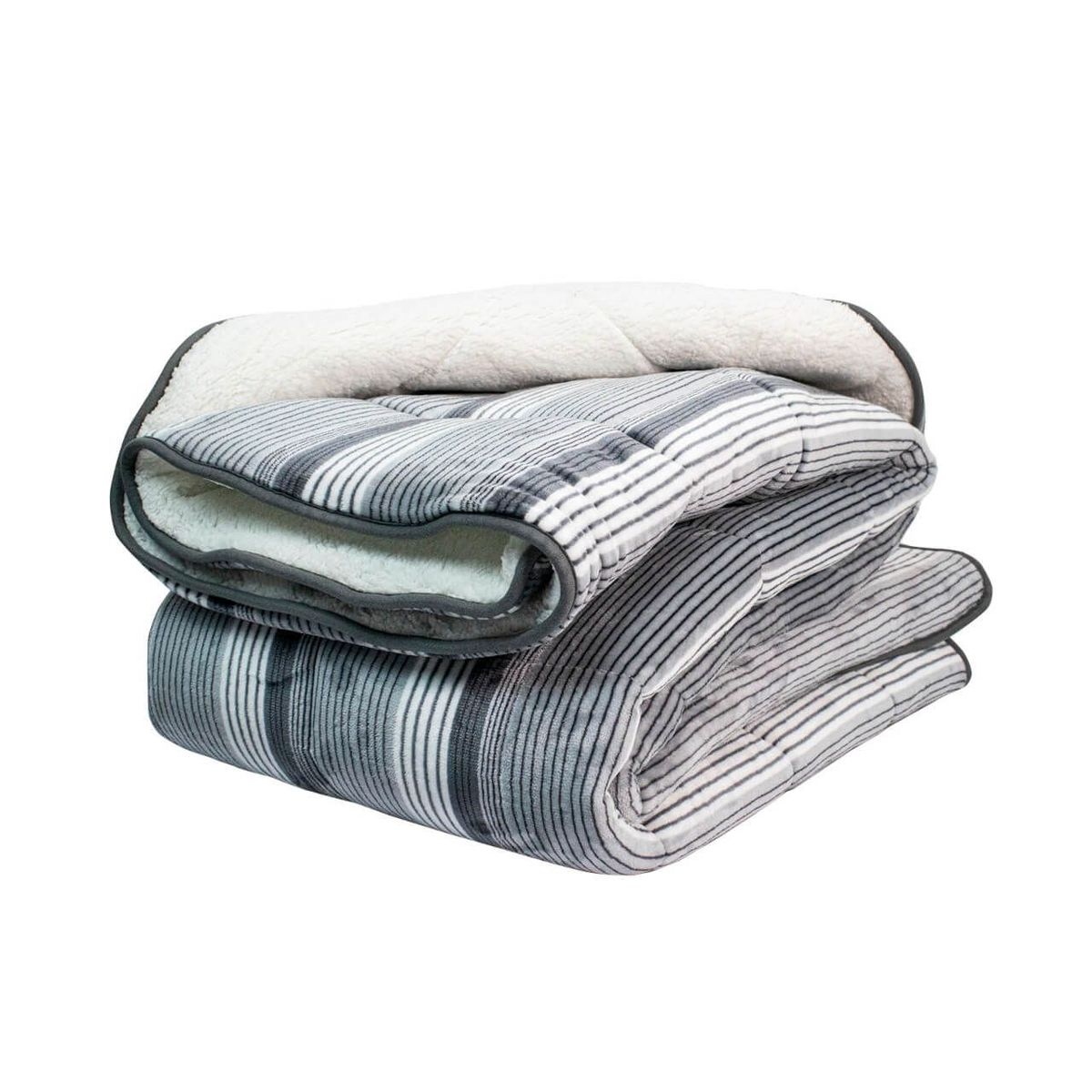 REALTEX - Cobija Flannel Borrego Real Tex Linea Fina Negra