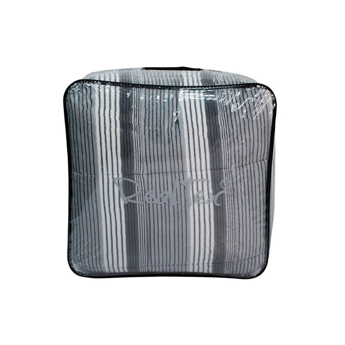 REALTEX - Cobija Flannel Borrego Real Tex Linea Fina Negra