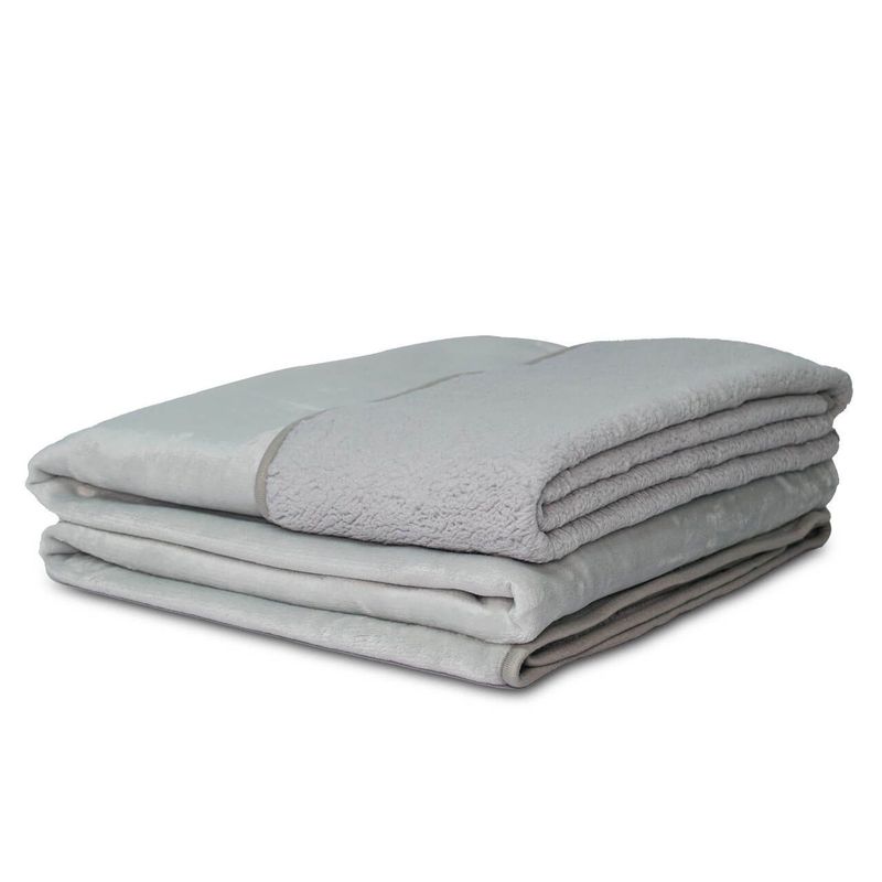 REALTEX - Cobija King Flannel - Borrego Koyo 260X220 cm Gris Claro