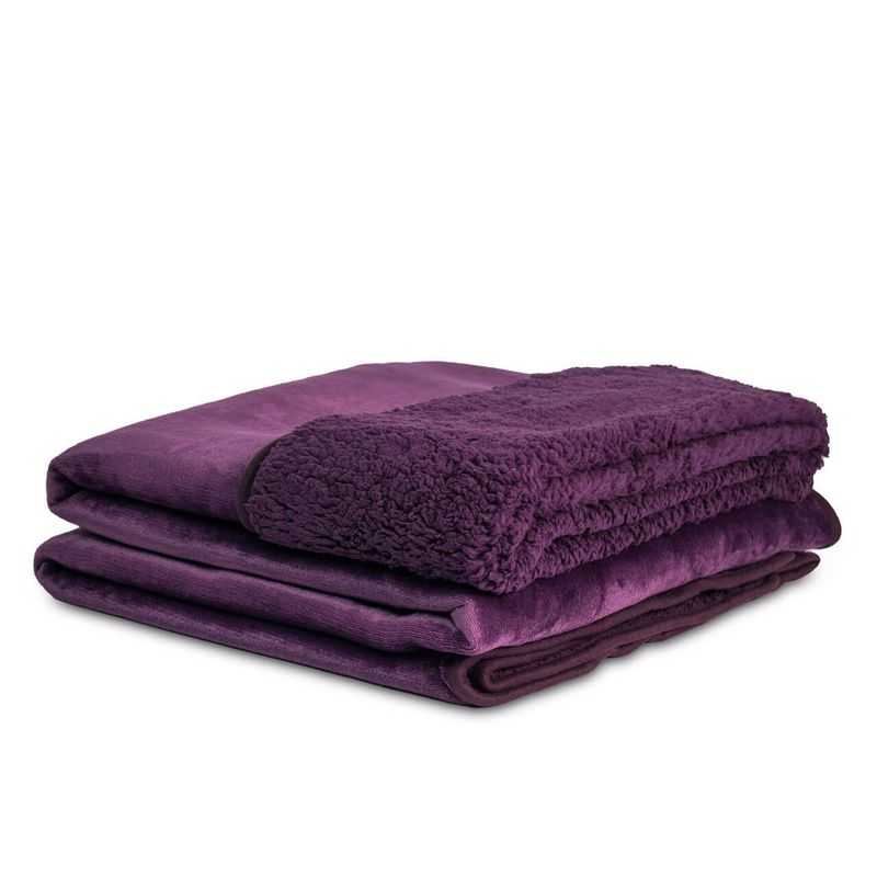 REALTEX - Cobija King Flannel - Borrego Koyo 260X220 cm Morado