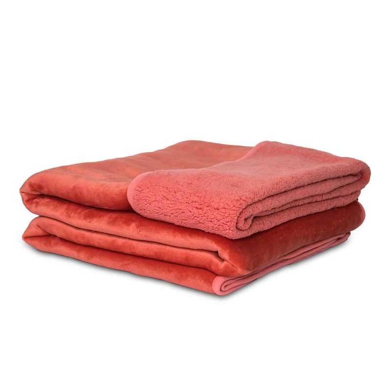 REALTEX - Cobija King Flannel - Borrego Koyo 260X220 cm Salmon