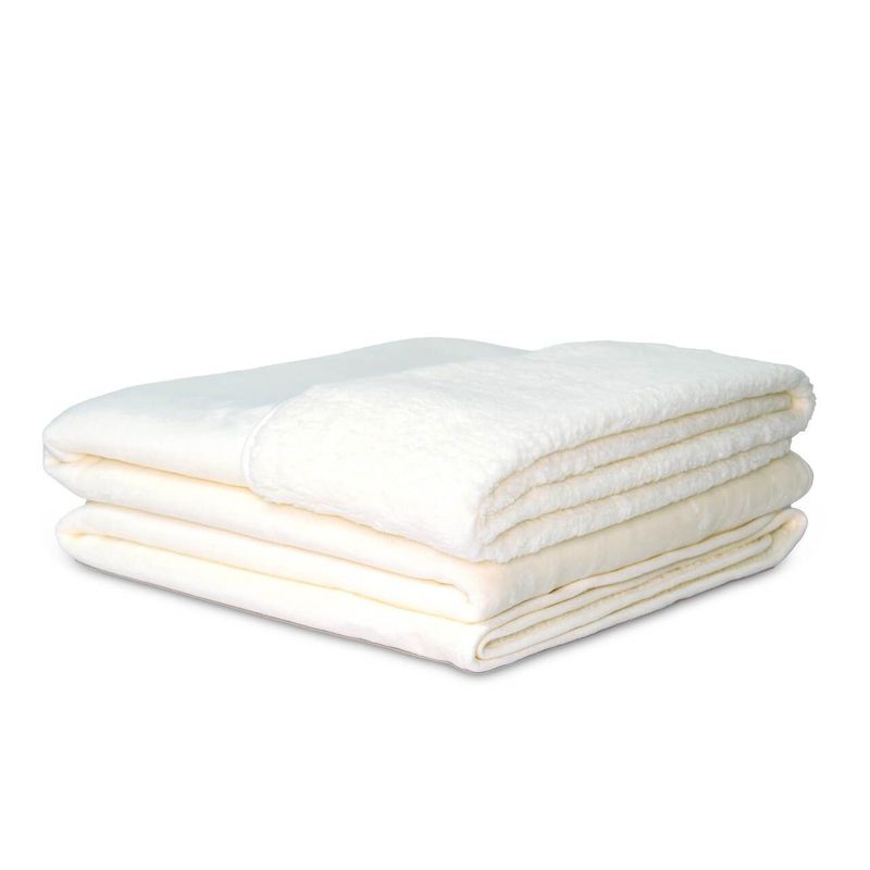 REALTEX - Cobija Sencilla Flannel - Borrego Koyo 160X220 cm Blanco