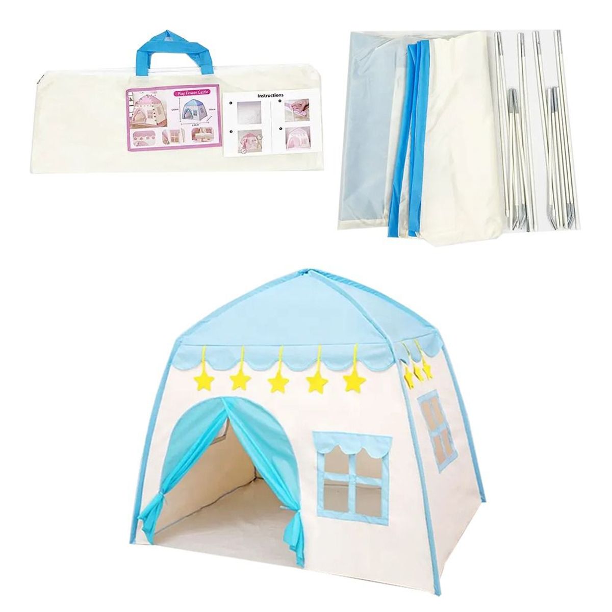 LANZURY IMPORTACIONES - Carpa Castillo Casa Infantil De Niñas Y Niños - AZUL-