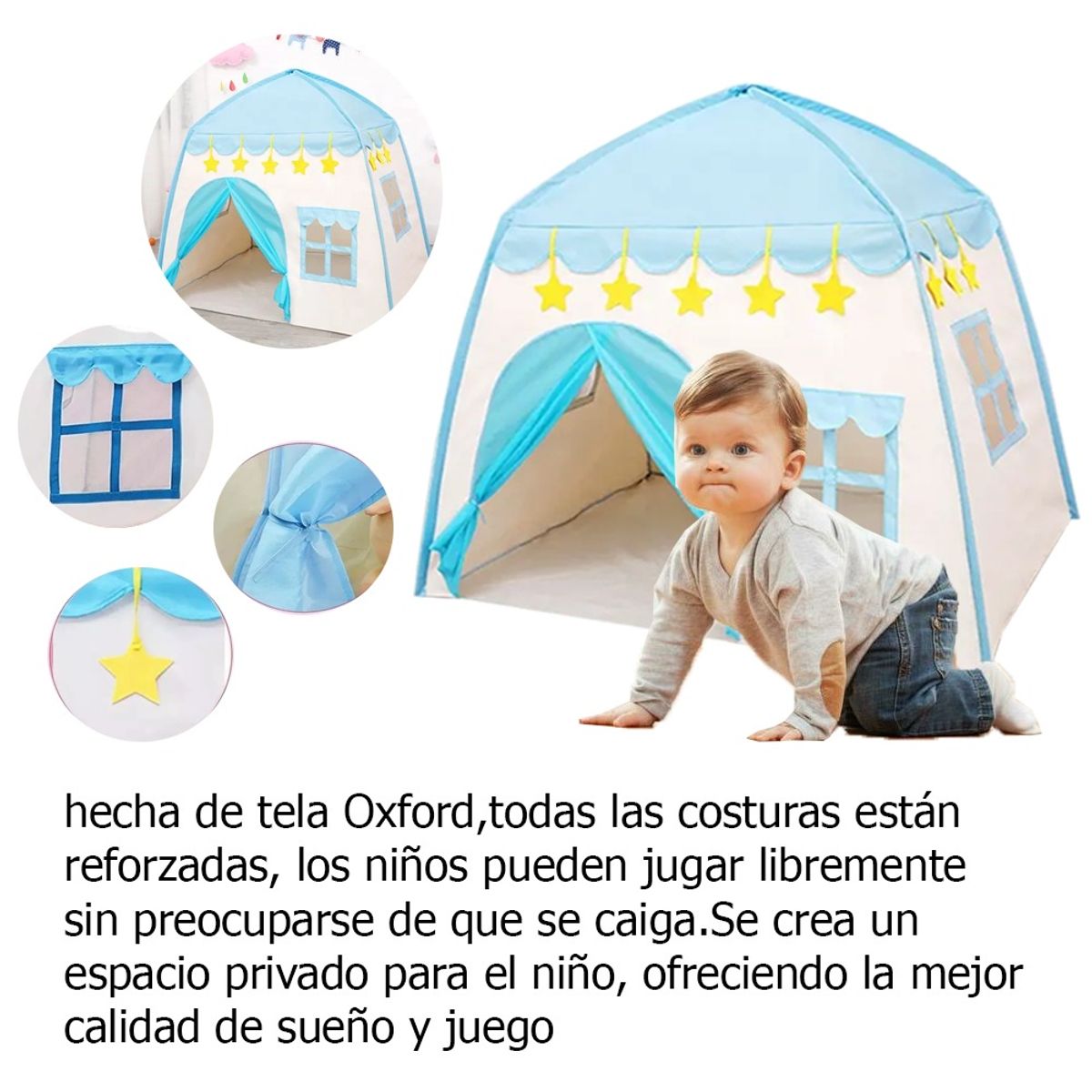 LANZURY IMPORTACIONES - Carpa Castillo Casa Infantil De Niñas Y Niños - AZUL-