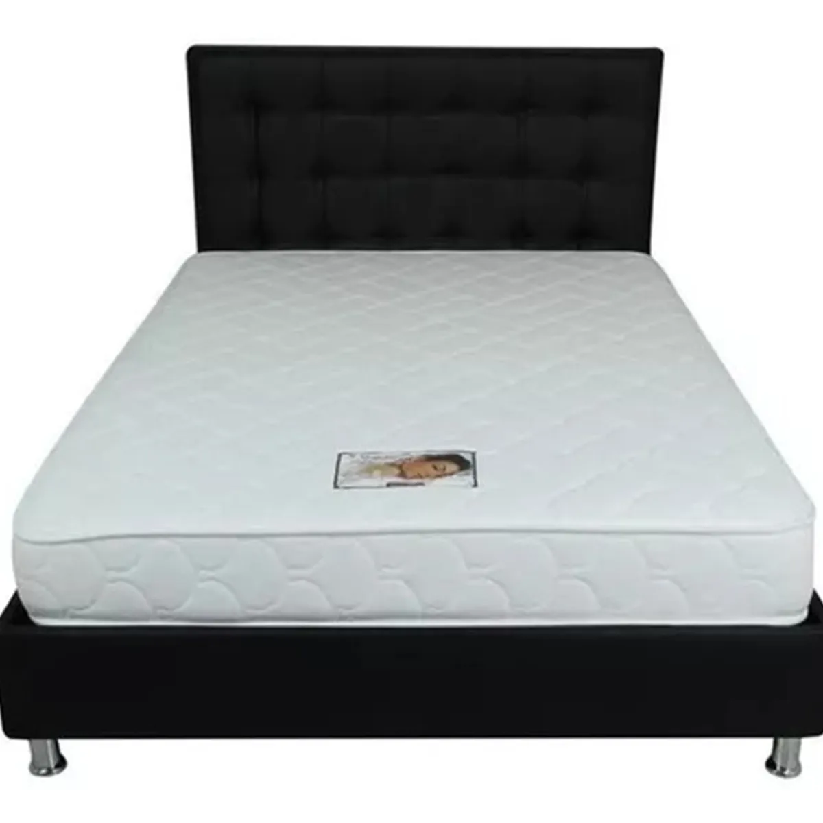 GENERICO - COLCHON SEMIORTOPEDICO DOBLE CON RESORTES 140x190 - BLANCO