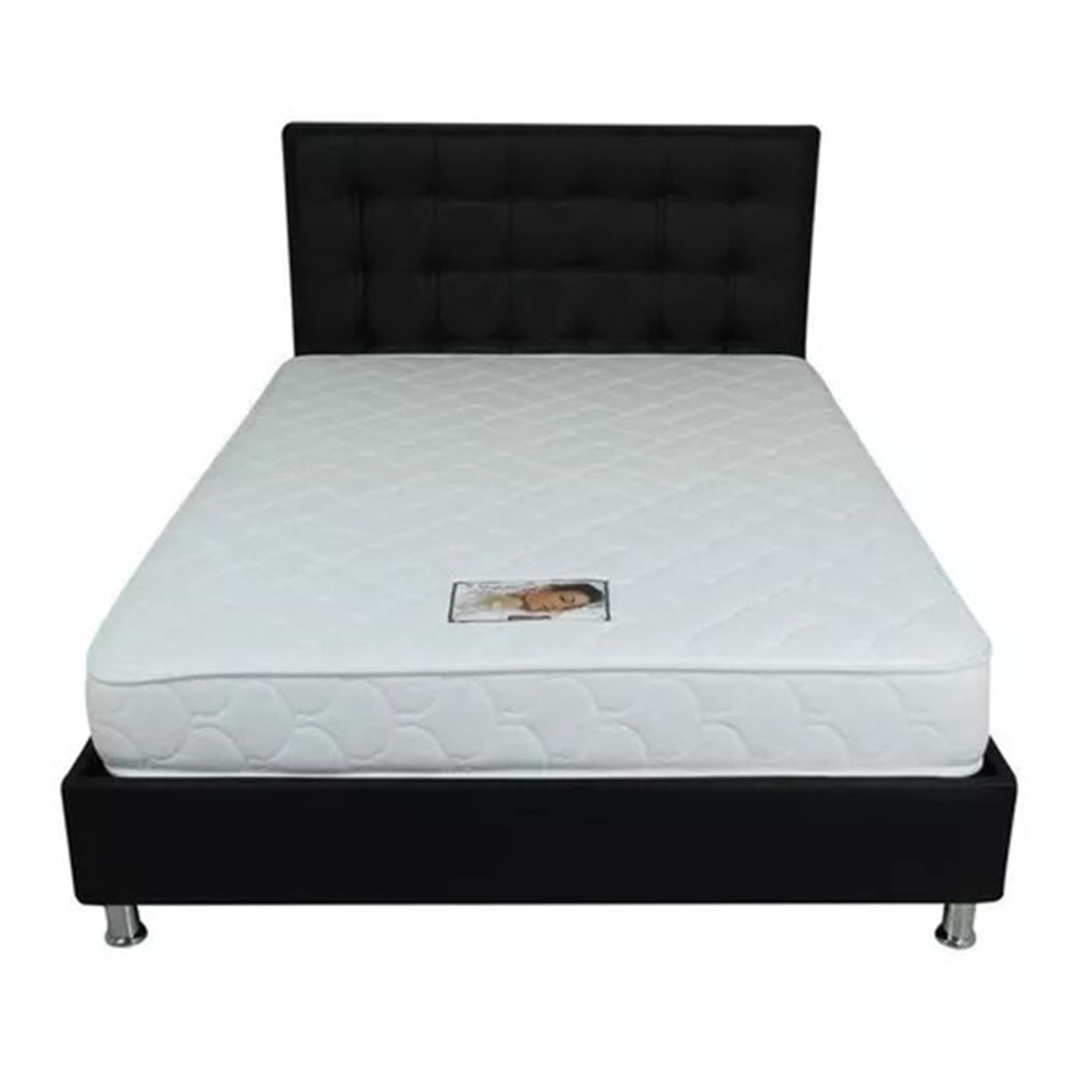 GENERICO - COLCHON SEMIORTOPEDICO DOBLE CON RESORTES 140x190 - BLANCO