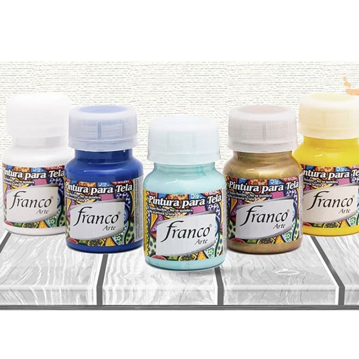 FRANCO ARTE - Kit De Pintura Para Tela Franco Arte 30 Ml X 5 Unidades