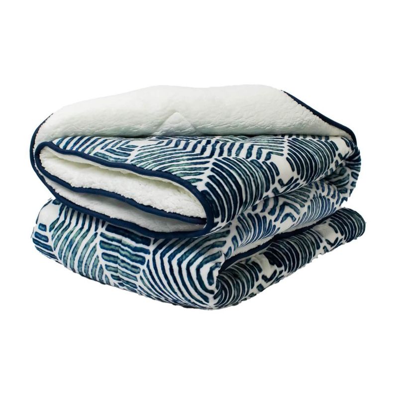 REALTEX - Cobija Flannel Borrego Real Tex Panel Azul