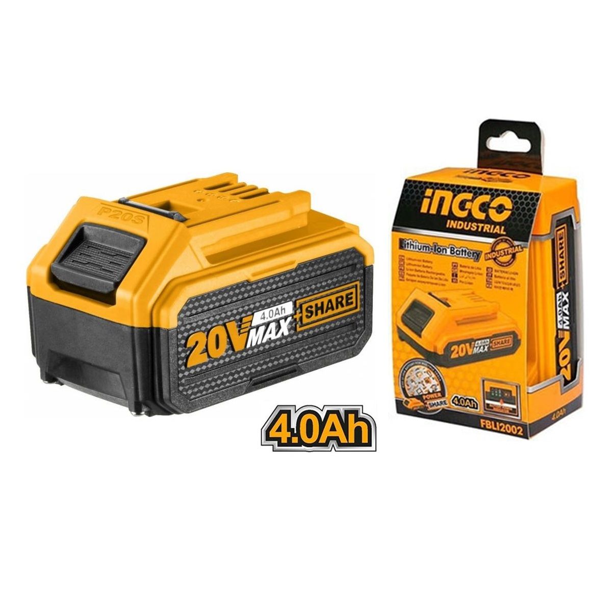 INGCO - BATERÍA DE LITIO 4AH 20V FBLI2002 INGCO