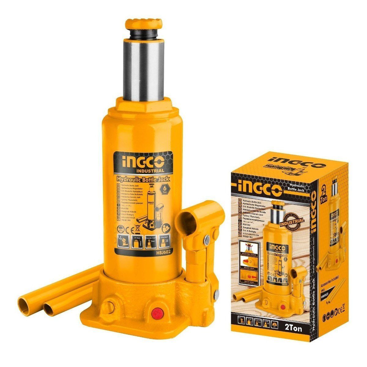 INGCO - GATO HIDRÁULICO TIPO BOTELLA 20 TONELADAS HBJ2002 INGCO