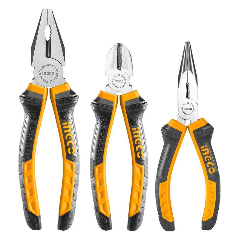 INGCO - Kit De Alicate 8+ Cortafrio 6 + Pinza Punta Larga 6 Ingco