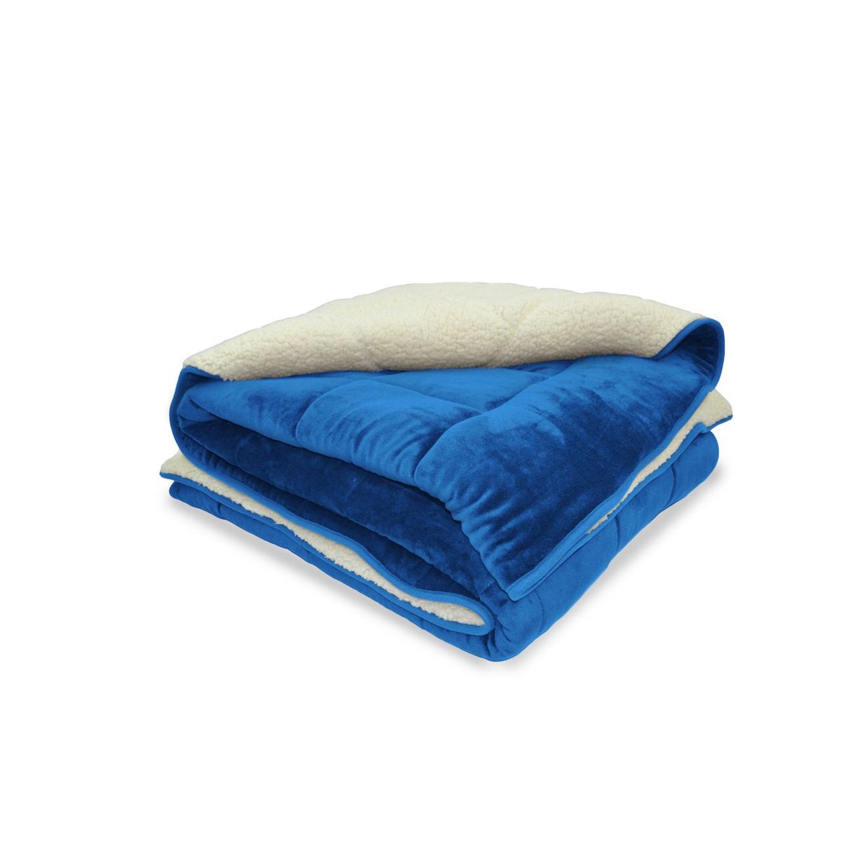 REALTEX - Cobija Flannel Borrego Real Tex Unicolor  Azul Rey