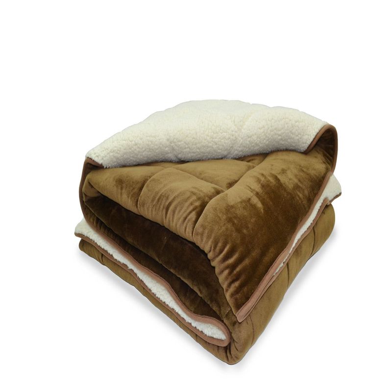 REALTEX - Cobija Flannel Borrego Real Tex Unicolor  Café