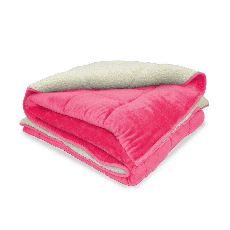 REALTEX - Cobija Flannel Borrego Real Tex Unicolor  Fucsia