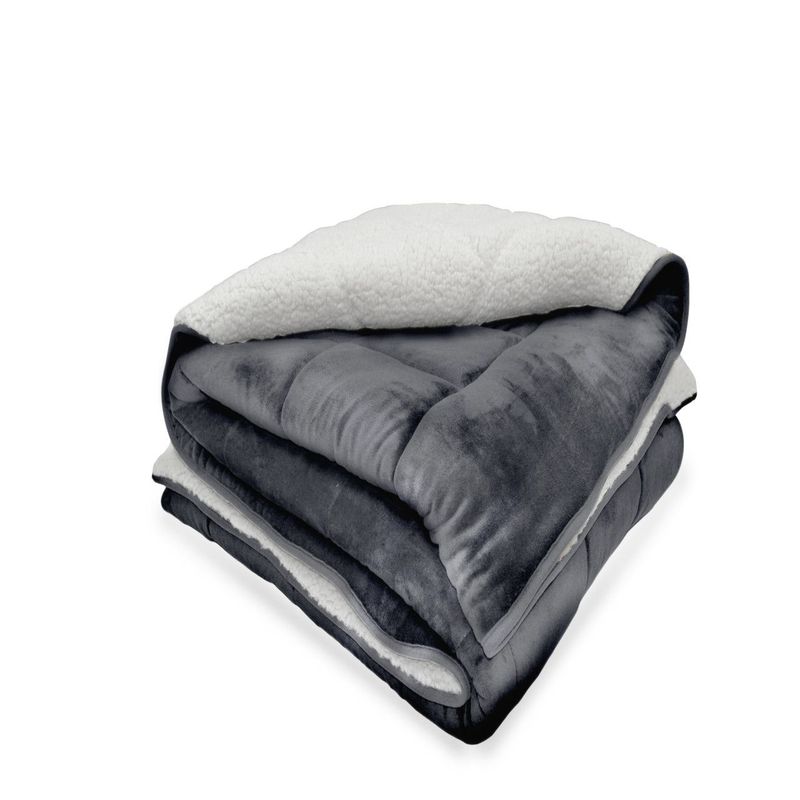 REALTEX - Cobija Flannel Borrego Real Tex Unicolor  Gris