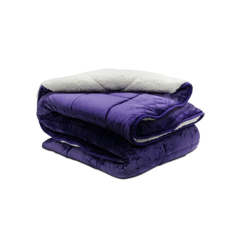 REALTEX - Cobija Flannel Borrego Real Tex Unicolor  Morado