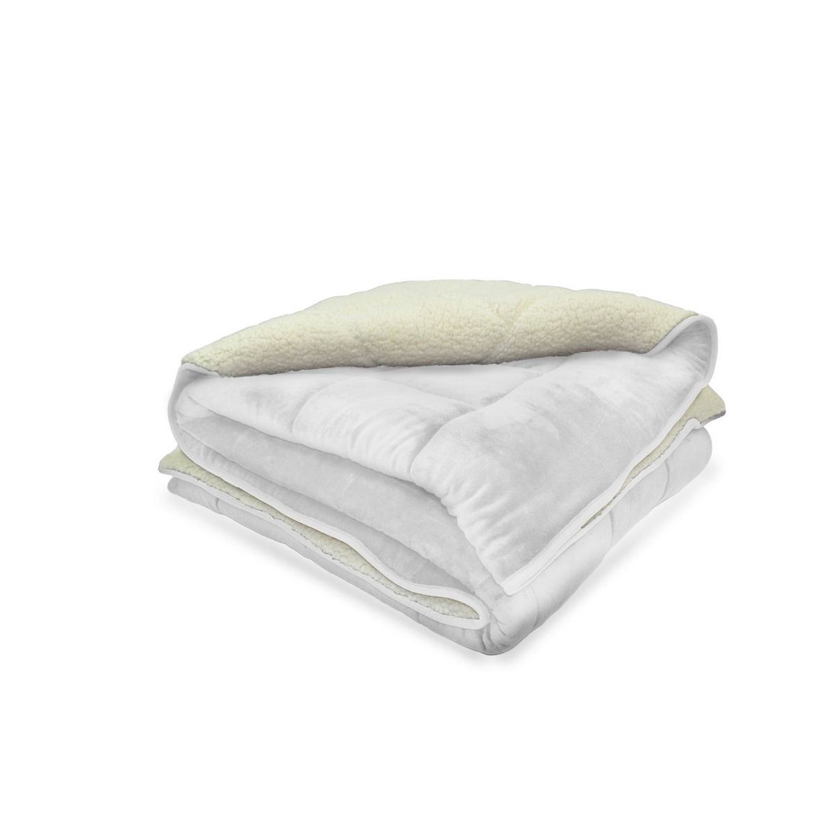 REALTEX - Cobija Flannel Borrego Real Tex Unicolor Blanca
