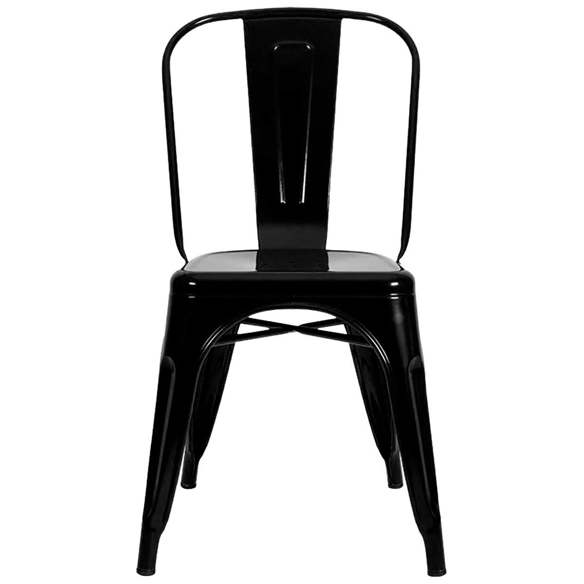 AKIVOY - Silla Tolix Metálica Negro Hogar Restaurante-