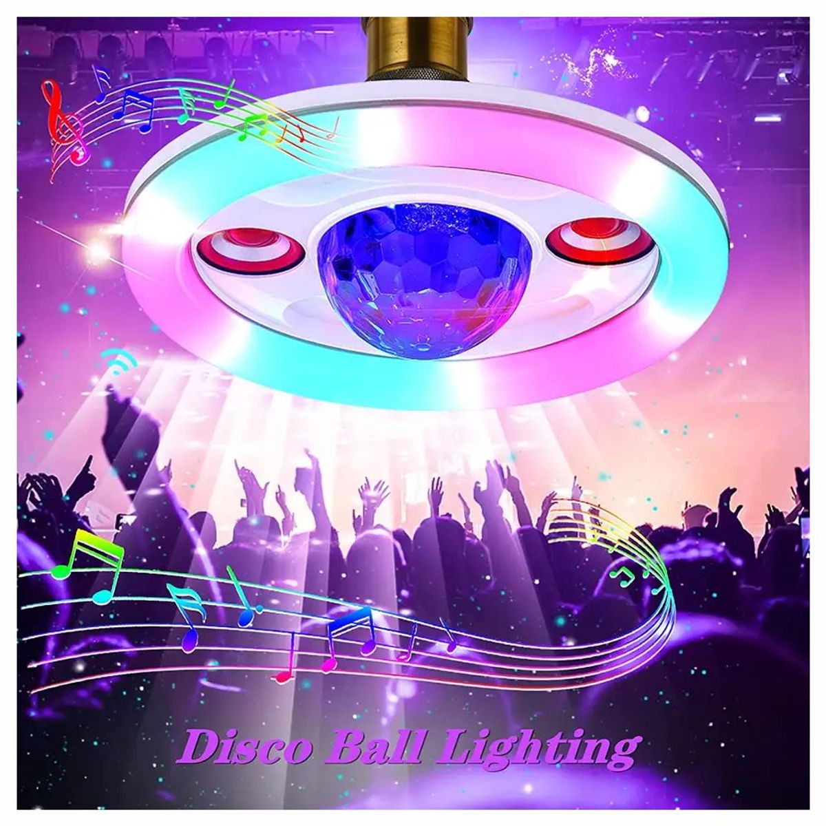 GENERICO - Lampara Rgb Musical Bluetooth Doble Parlante 36w