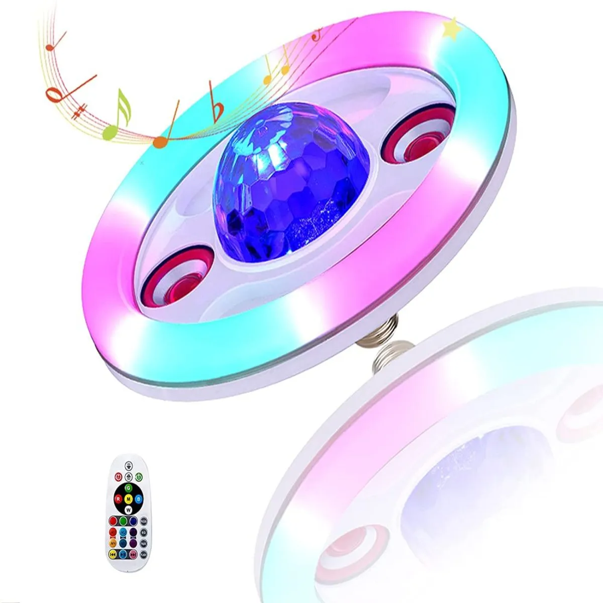 GENERICO - Lampara Rgb Musical Bluetooth Doble Parlante 36w