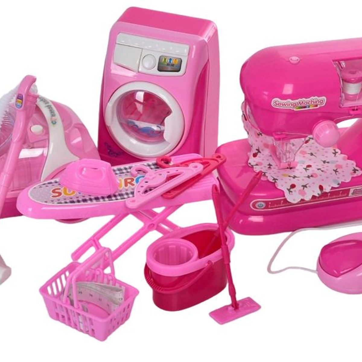 GENERICO - Juguete Niña Electrodomesticos Aseo Con Lavadora Aspiradora