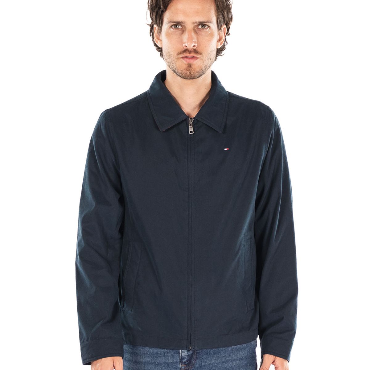 TOMMY HILFIGER - Chaqueta Impermeable Con Capucha Hombre Azul Tommy Hilfiger