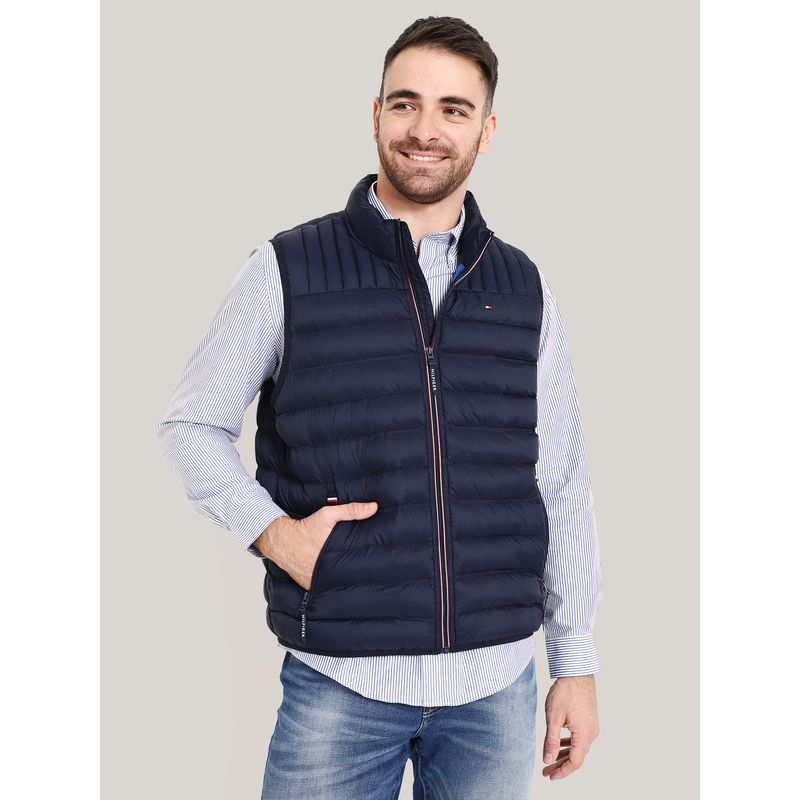 TOMMY HILFIGER - Chaleco azul Quilted triblock Tommy Hilfiger