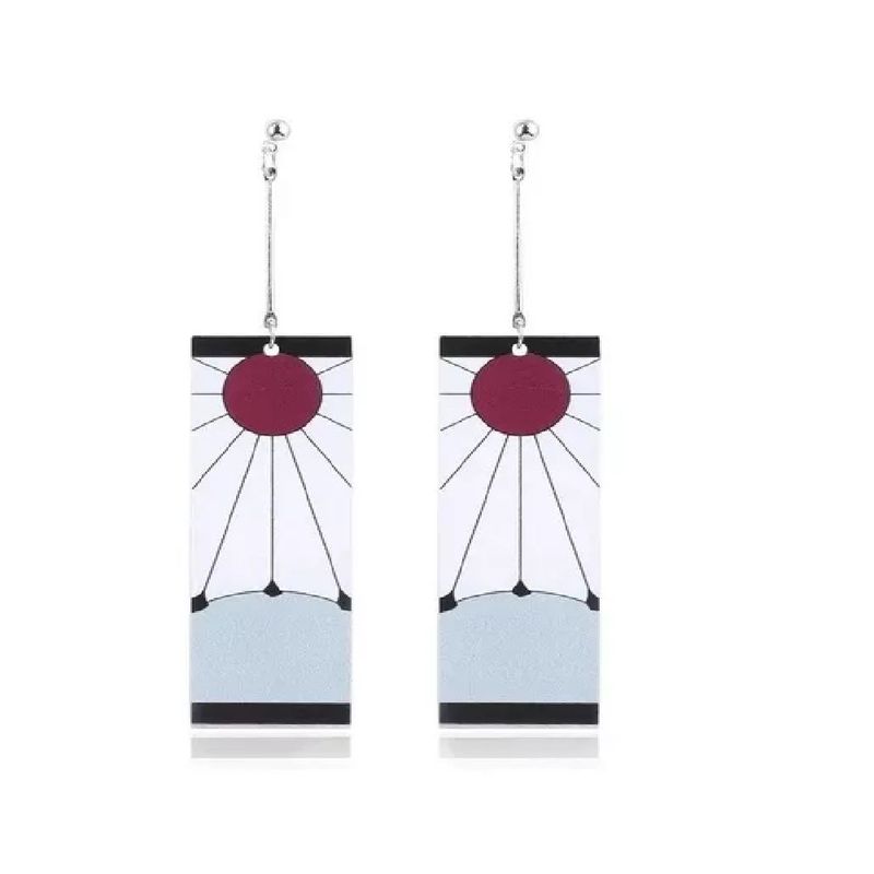 CHINA - Demon Slayer Kimetsu No Yaiba Aretes Tanjiro oreja perforada largos_.