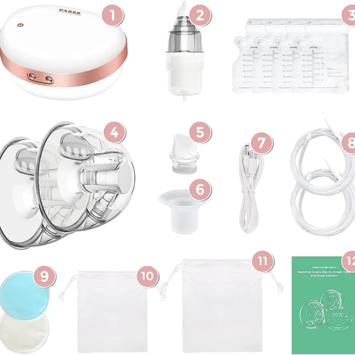 CARER SPARK - Extractor De Leche Eléctrico Doble De Succión