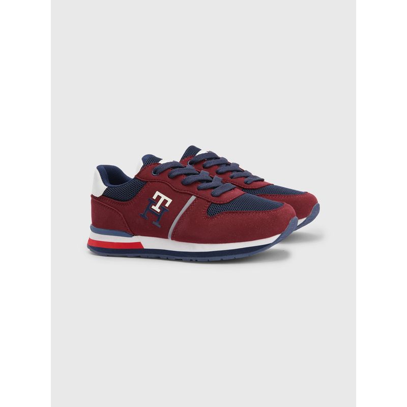 TOMMY HILFIGER - Tenis Vinotinto Deportivos Bassa Allacciata Para Niño Tommy Hilfiger