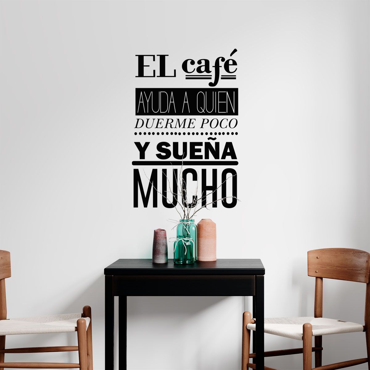 ADAZIO - Vinilo de texto para cocina El Café XS - 34cm x 58cm (ancho x alto)