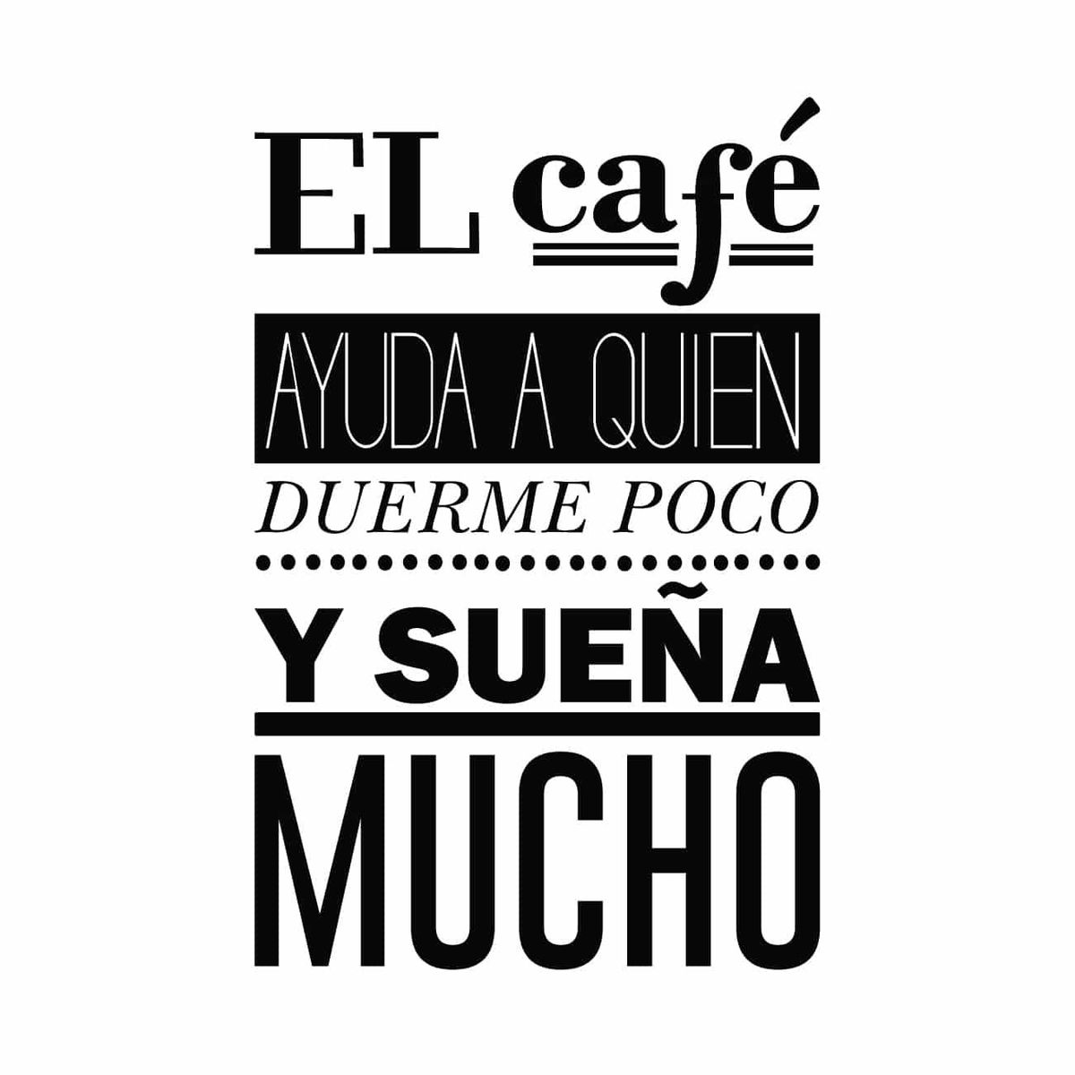 ADAZIO - Vinilo de texto para cocina El Café M - 64cm x 100cm (ancho x alto)