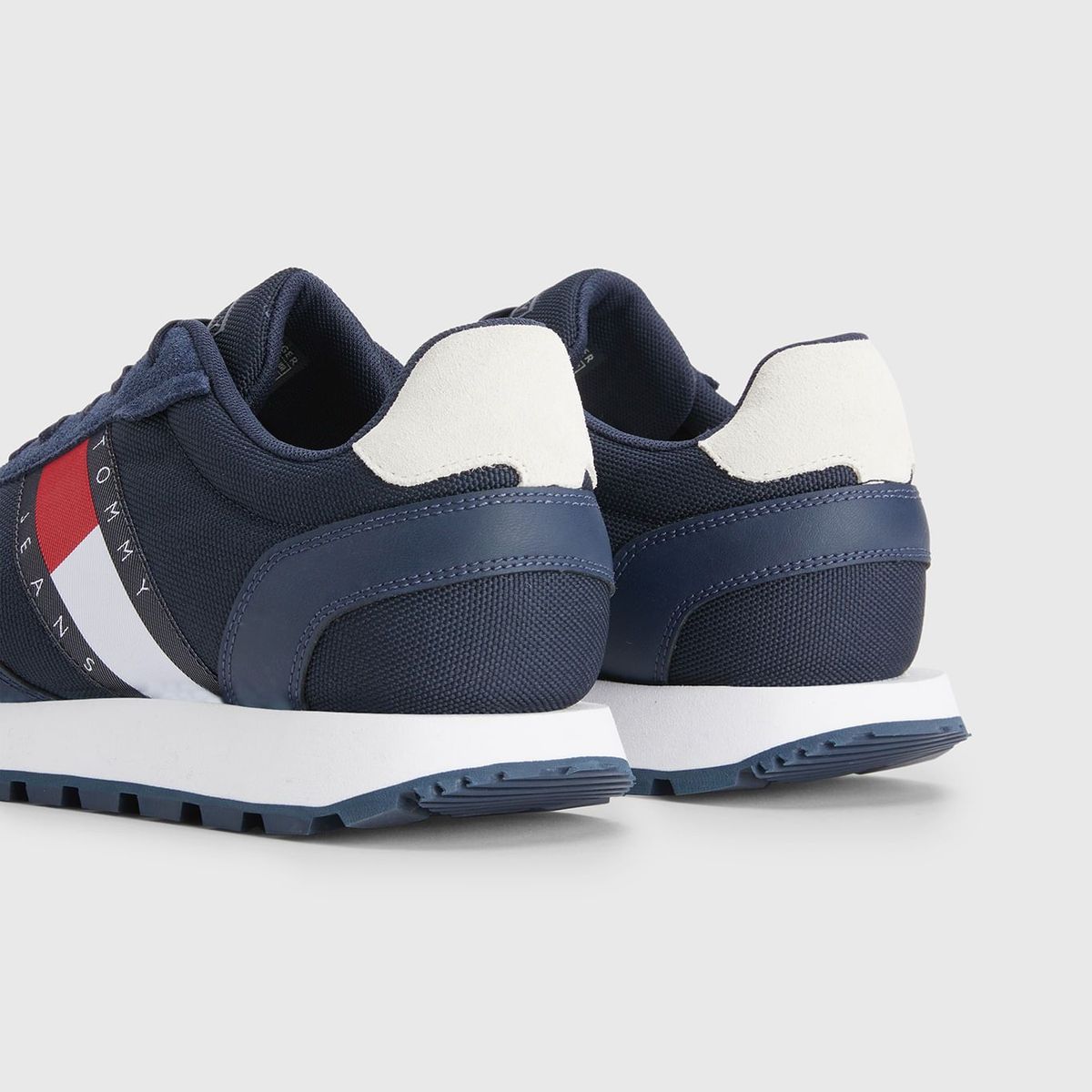 TOMMY HILFIGER - Tenis De Running Retro En Cuero Y Malla Hombre Azul Tommy Hilfiger