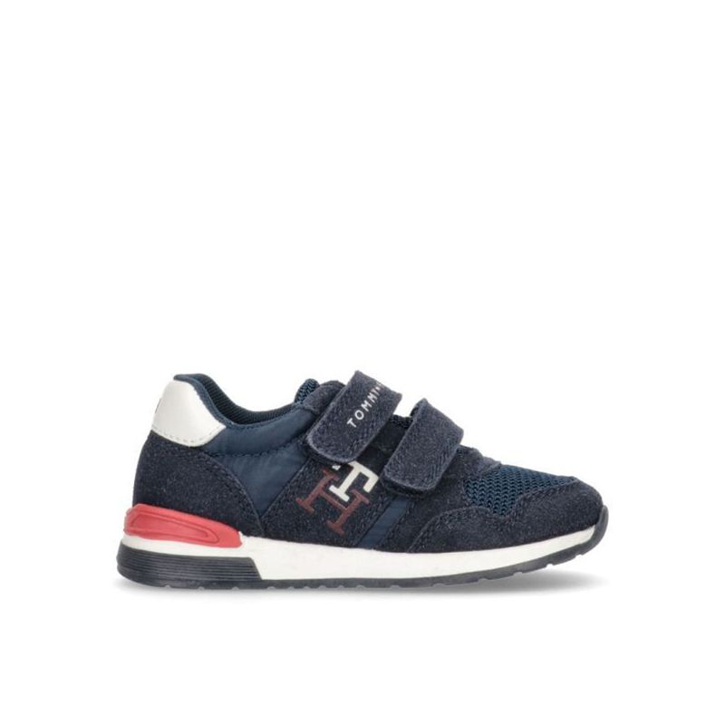 TOMMY HILFIGER - Tenis Deportivo Niño Con Velcro Azul Tommy Hilfiger