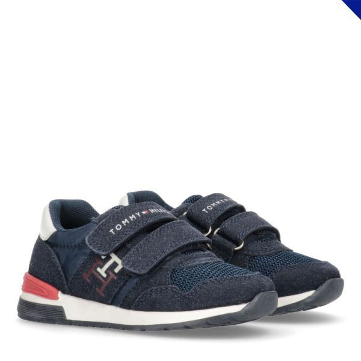 TOMMY HILFIGER - Tenis Deportivo Niño Con Velcro Azul Tommy Hilfiger