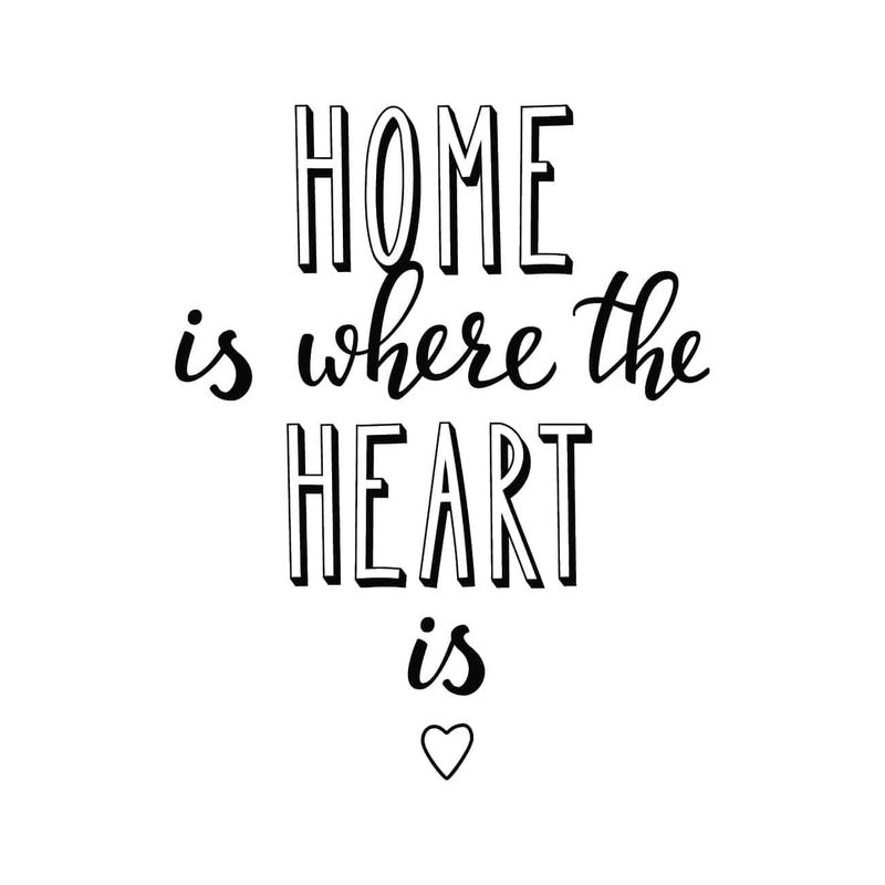 ADAZIO - Vinilo de Texto Home Is Where The Heart Is L - 95cm x 120cm (ancho x alto)