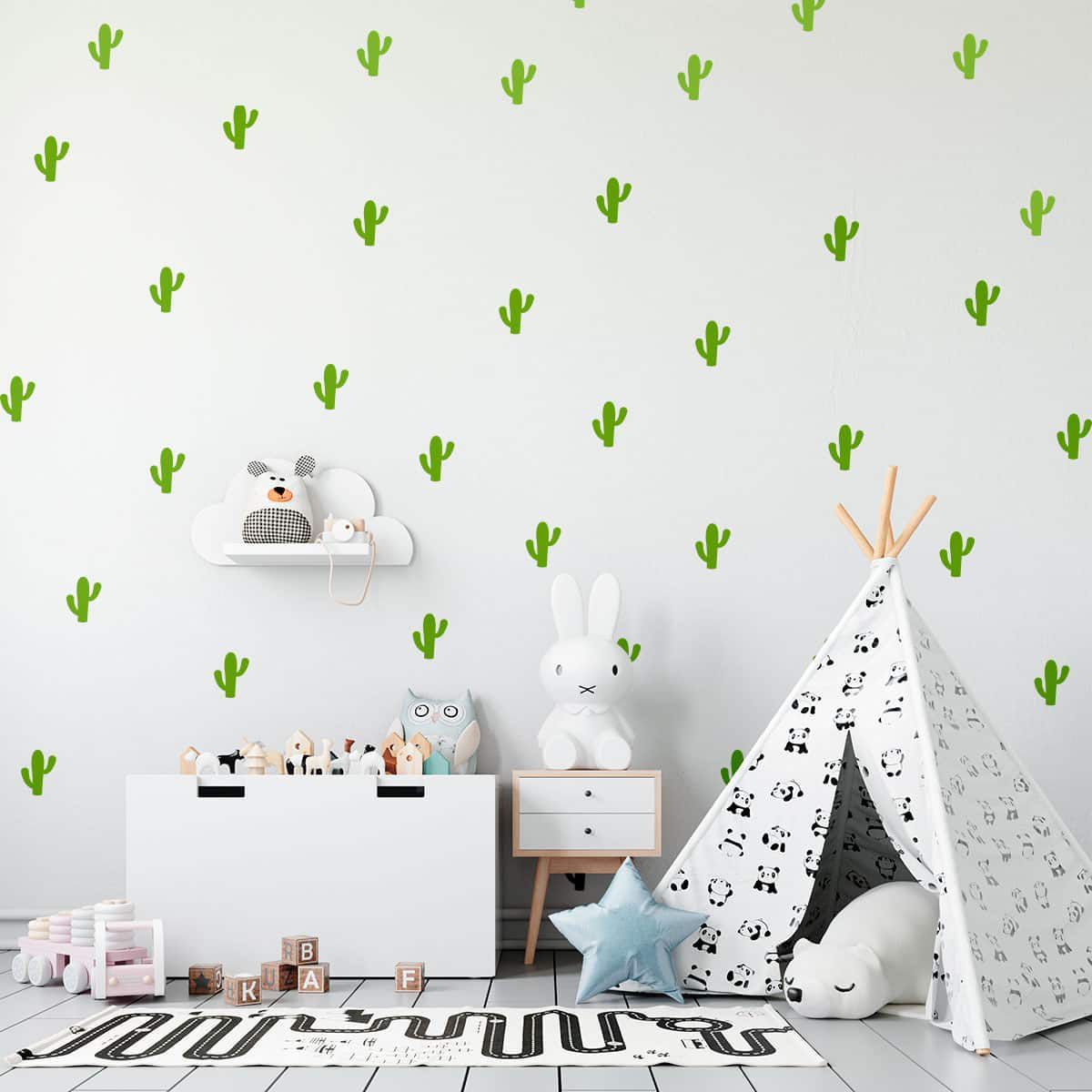 ADAZIO - Vinilo Decorativo Patrón de Cactus S - 200cm x 200cm (ancho x alto)