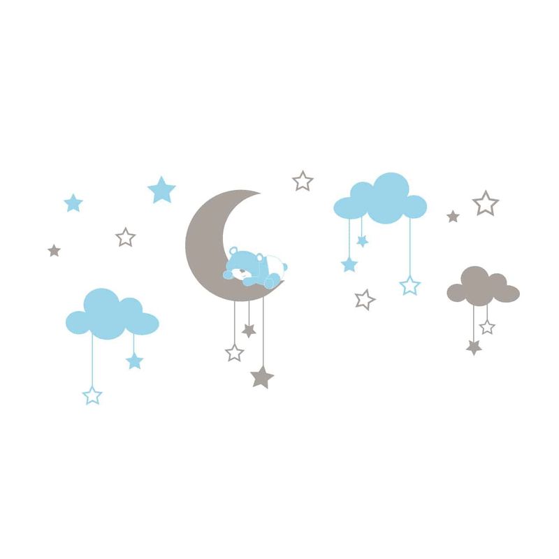 ADAZIO - Vinilo infantil Oso en la Luna L - 190cm x 55cm ancho x alto