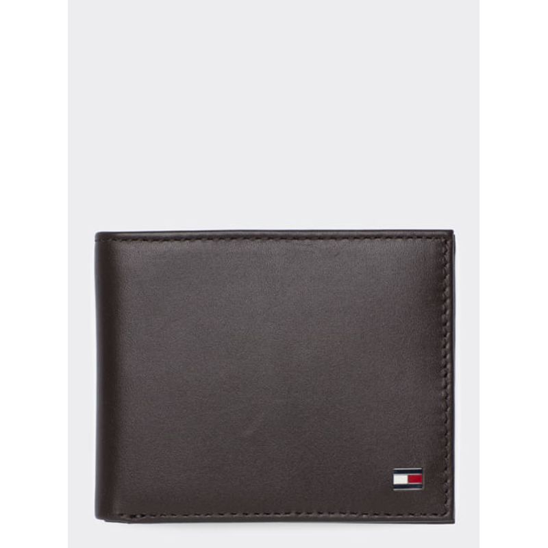 TOMMY HILFIGER - Minicartera De Piel Plegable Café Tommy Hilfiger