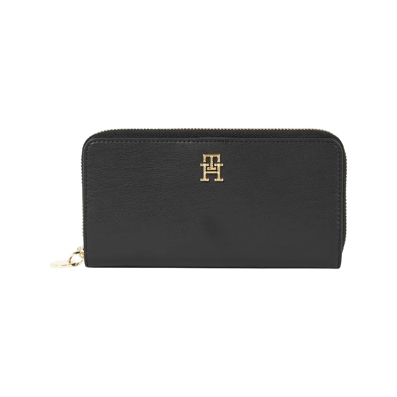 TOMMY HILFIGER - Cartera Chic Grande Con Monograma Negro Tommy Hilfiger