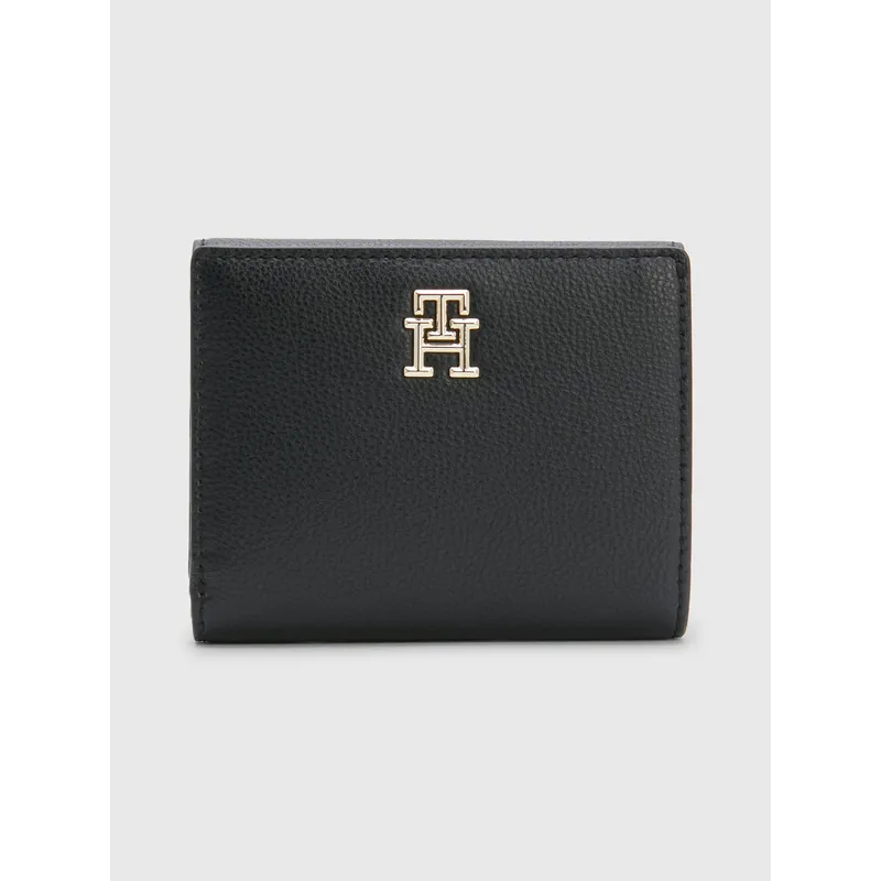 TOMMY HILFIGER - Cartera Mediana Con Acabado Granulado Mujer Negro Tommy Hilfiger