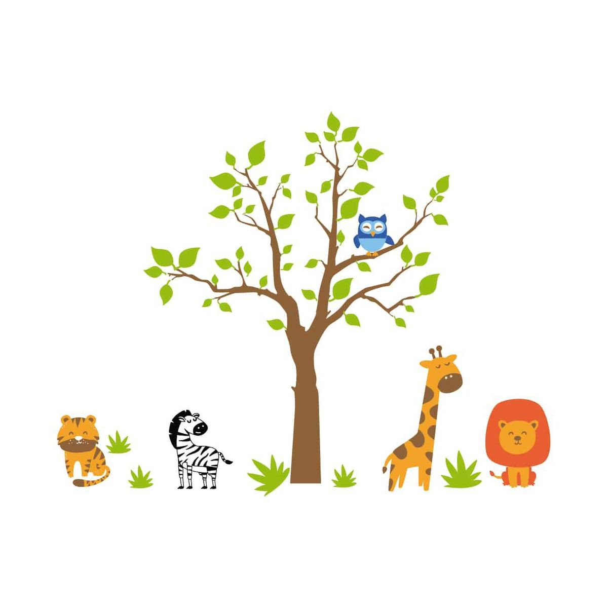 ADAZIO - Vinilo Infantil Animales de la Jungla S - 154cm x 120cm (ancho x alto)